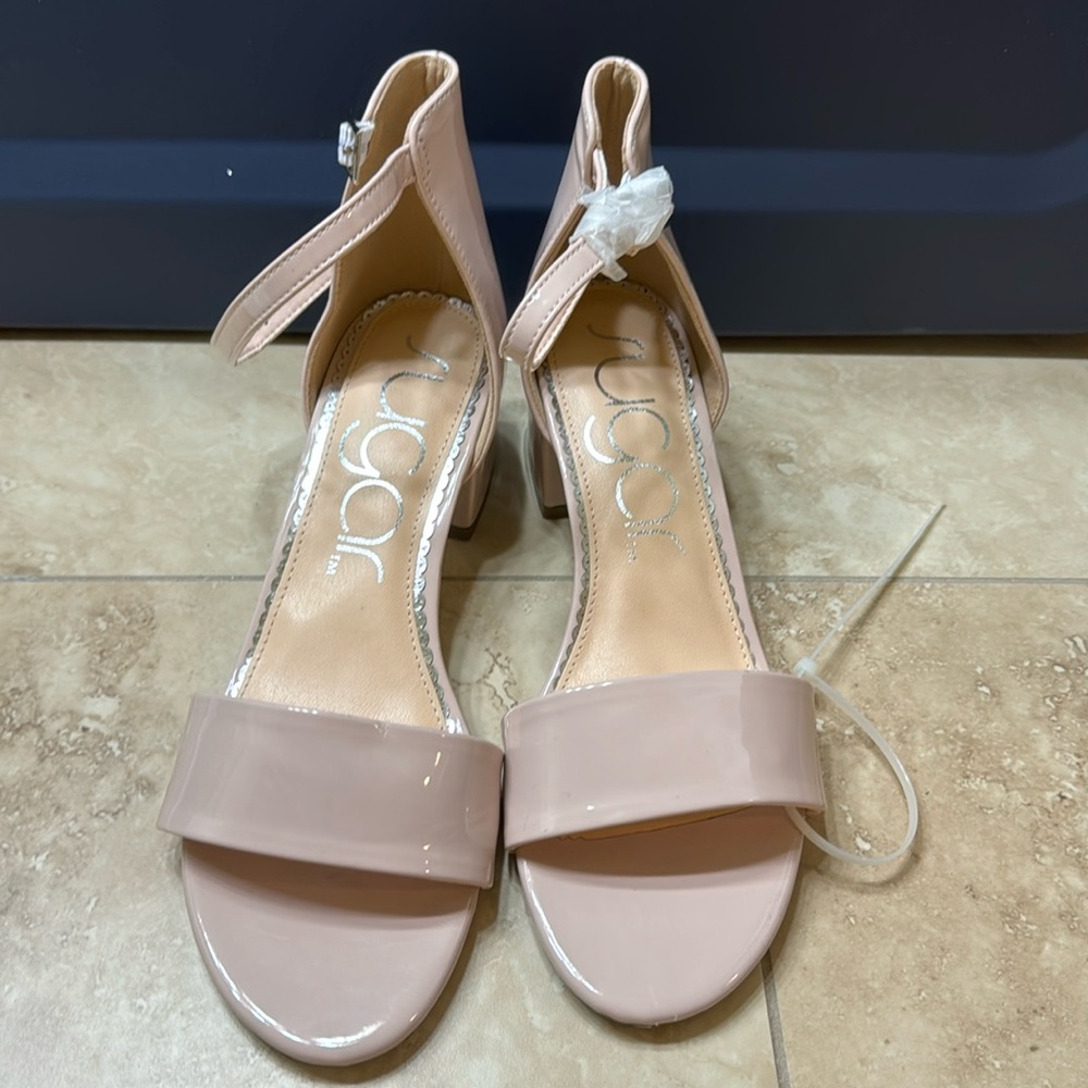 Sugar Noelle light pink block heel